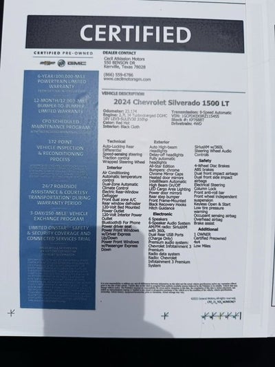 2024 Chevrolet Silverado 1500 LT (2FL)