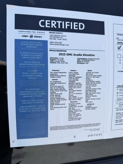 2025 GMC Acadia Elevation