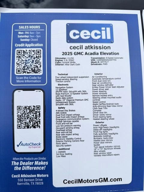 2025 GMC Acadia Elevation