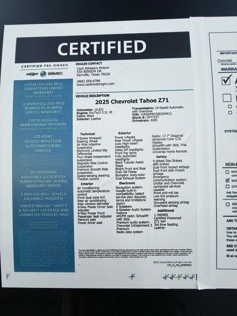 2025 Chevrolet Tahoe Z71