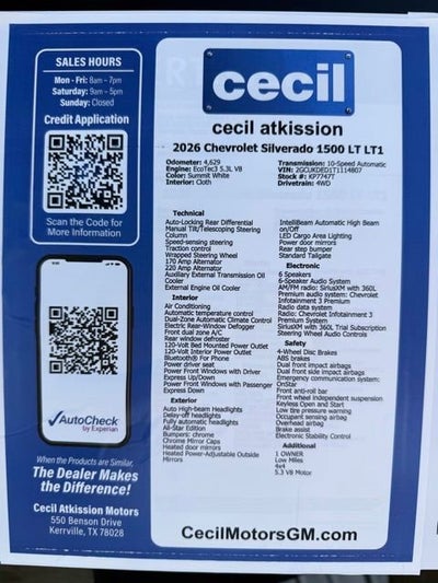 2026 Chevrolet Silverado 1500 LT